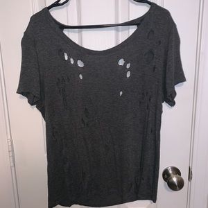 Beautiful dark grey shirt with holes